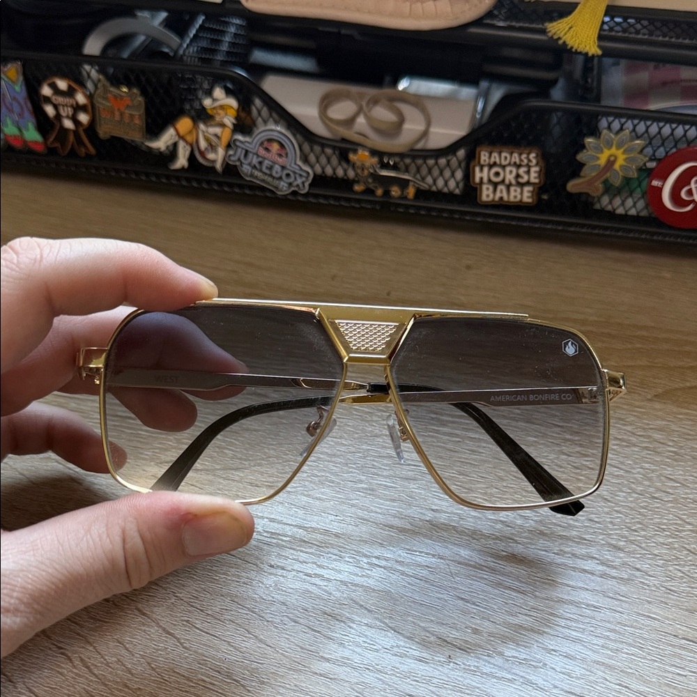 American Bonfire West Sunglasses with blue Gradient Lenses